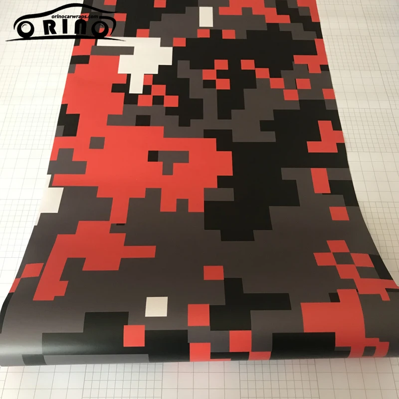 Black Orange Digital Camouflage Vinyl Film-5