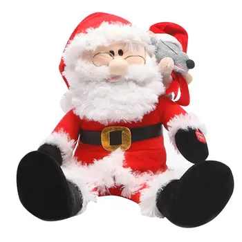 

1pc Electric Santa Claus Singing Music Cartoon Plush Xmas Doll Christmas Ornament for Kids Children Toddler