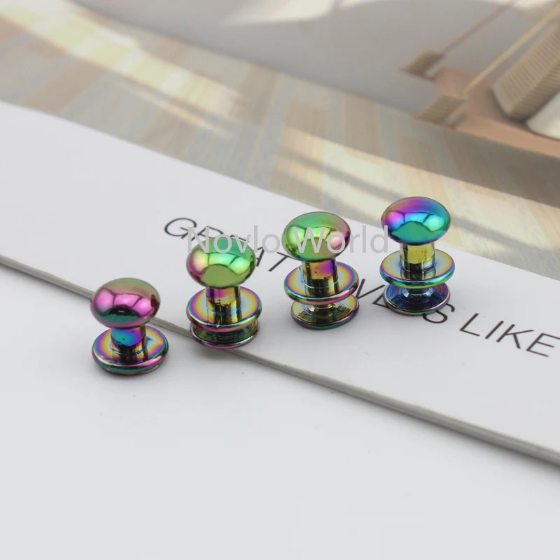 Nolvo World 20-100pcs 6mm 8mm 10mm rainbow metal pacifier nail decorative studs Chicago rivet screw bags hardware nail