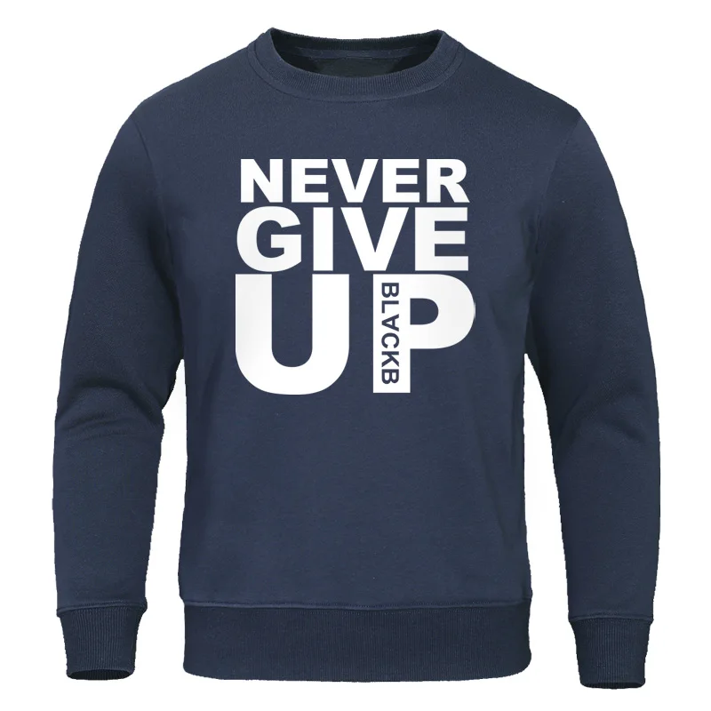 2019 Autumn Winter Men Casual Hoodie You'll Never Walk Alone Never Give Up Sweatshirts Mens Hoodies Fleece Pullovers Streetwear