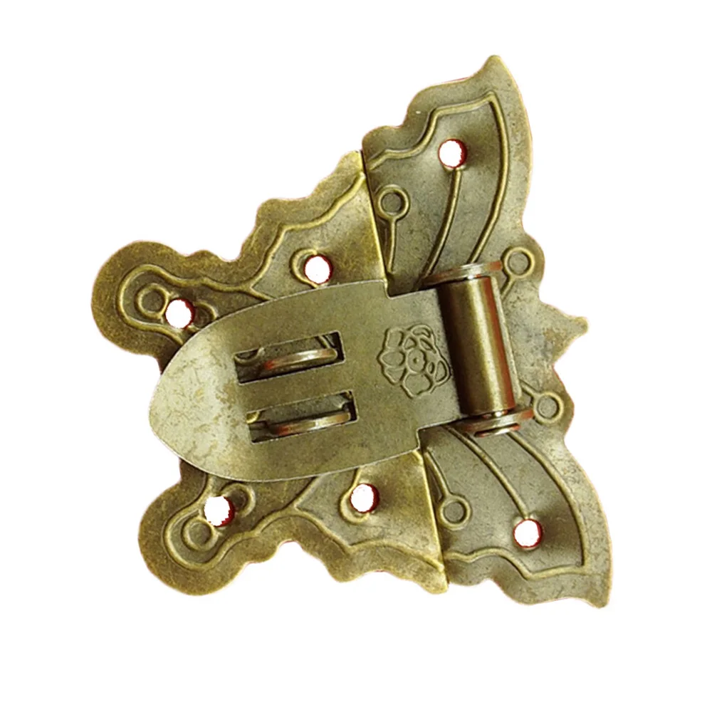 Retro Metal Iron Butterfly Latch Catch Wooden Jewelry Box Case Hasp Lock Buckle