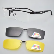 Оправа для очков, мужские поляризованные очки с магнитным зажимом для близорукости, желтые очки для зрения, солнцезащитные очки, оправа для бровей, мягкая оправа для дужек