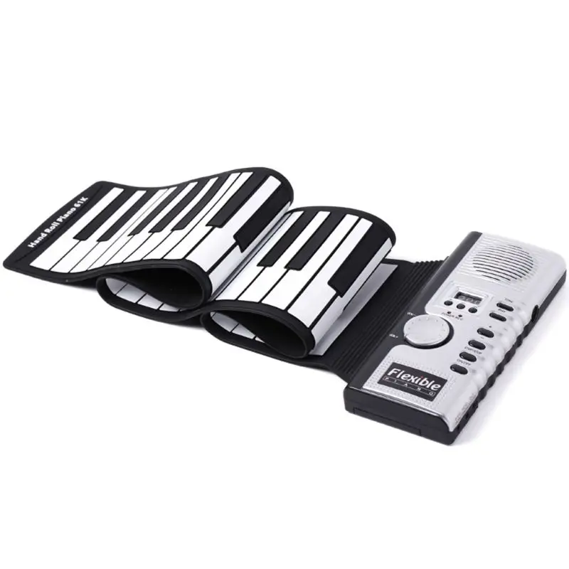 

Foldable 61 Keys Flexible Soft Electric Digital Roll Up Keyboard Piano