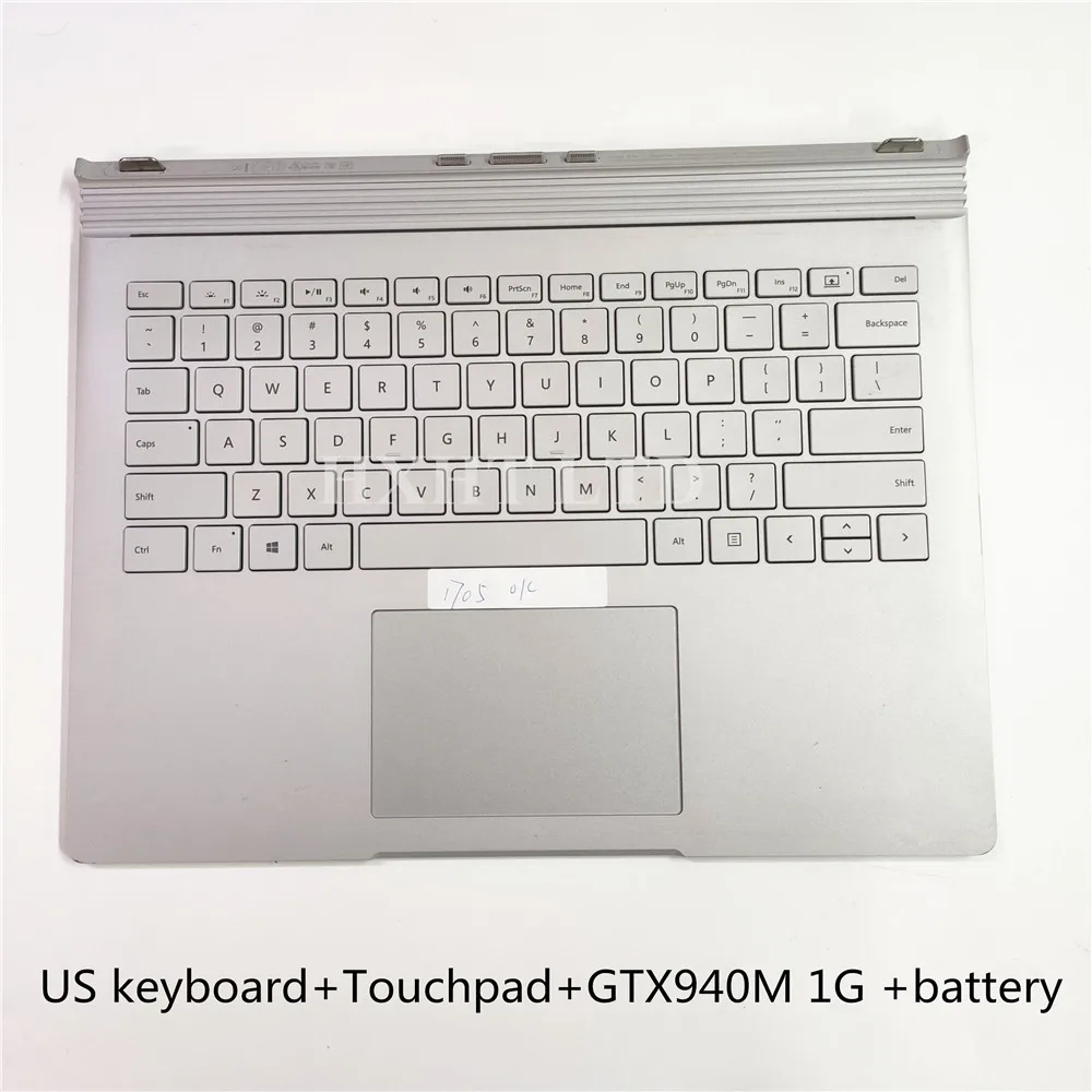 Для Surface Book 1 1st 1705 base с американской клавиатурой тачпад аккумулятор GTX940M 1G GPU видеокарта полностью протестирована