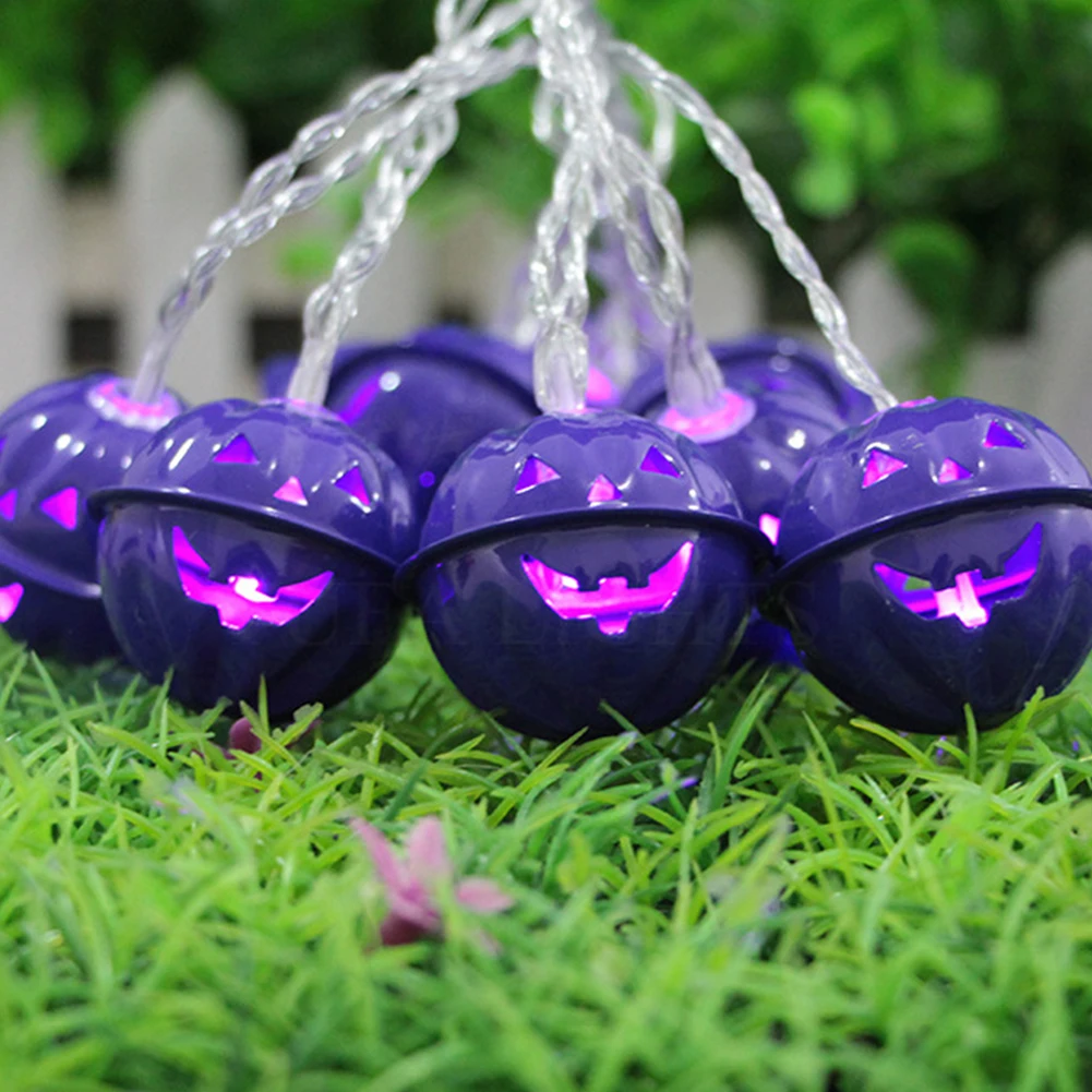 

1.65m Halloween Decor String Light Durable DIY Waterproof Holiday 10 LED Bell Lantern Pumpkin Warm White Party Energy Saving