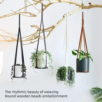 

Hanging Rope For Flower Pot Plant Hangers Pu Leather Rope Flower Pot Hanger Europe Plant Basket Rope Indoor Vintage Decor