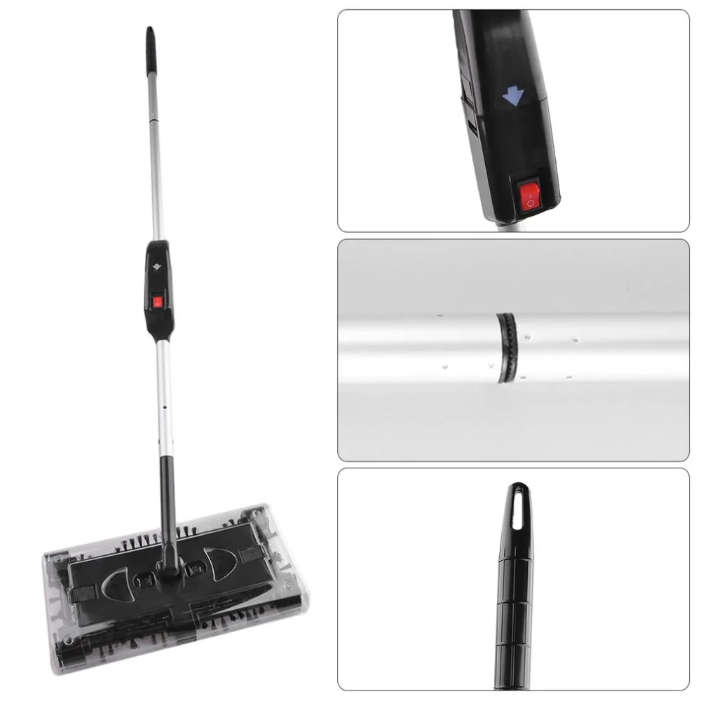 Cordless Electric Sweeper Hand-push Type Mop Rechargeable Battery Dust Collector 360 Degrees Rotation Carpet Floor Cleaner