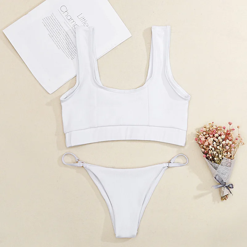 

2019 New Style Fashion Hot Solid Women Push-up Bandage Padded Bra Bandage Bikini Set Swimsuit Triangle Swimwear Bathing