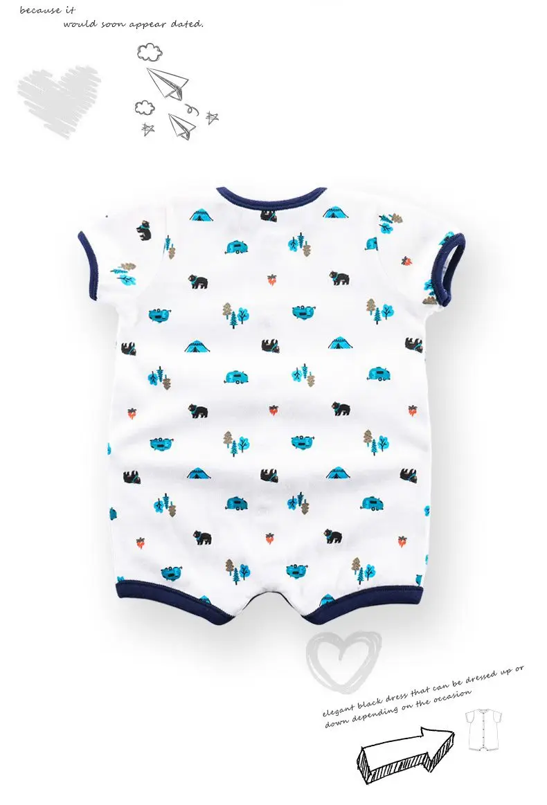 2022 Cheap Cotton Baby Jumpsuit Short Sleeve Baby Clothing One-Piece Summer Unisex Baby Clothes Girl And Boy Jumpsuit Puppy Baby Bodysuits expensive