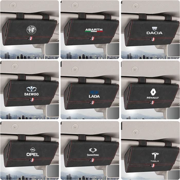 

1pcs Car Glasses Box Storage Holder Sunglasses Case For ALFA ROMEO Ssangyong Renault Opel Dacia Daewoo MG LADA Tesla mini saab