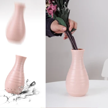 

Vase PE Plastic Resistant To Falling Portable Household Unique Vase Flower Arrangement Container Home Decoration Origami White