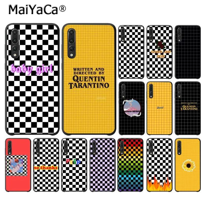 MaiYaCa черно белая шахматная доска TPU мягкий чехол для телефона Huawei P10 plus 20 pro P20 lite mate9
