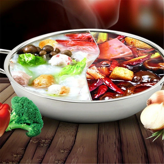 Pot Hot Shabu Divider Stainless Steel Cooking Cooker Induction Hotpot  Divided Kitchen Cookware Flavor Pan Two Chinese Soup Dual - AliExpress