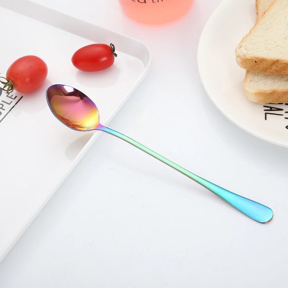 Нержавеющая Сталь Совок посуда с длинной ручкой Кофе Чай десерт ложка посуда для дома кафе HYD88