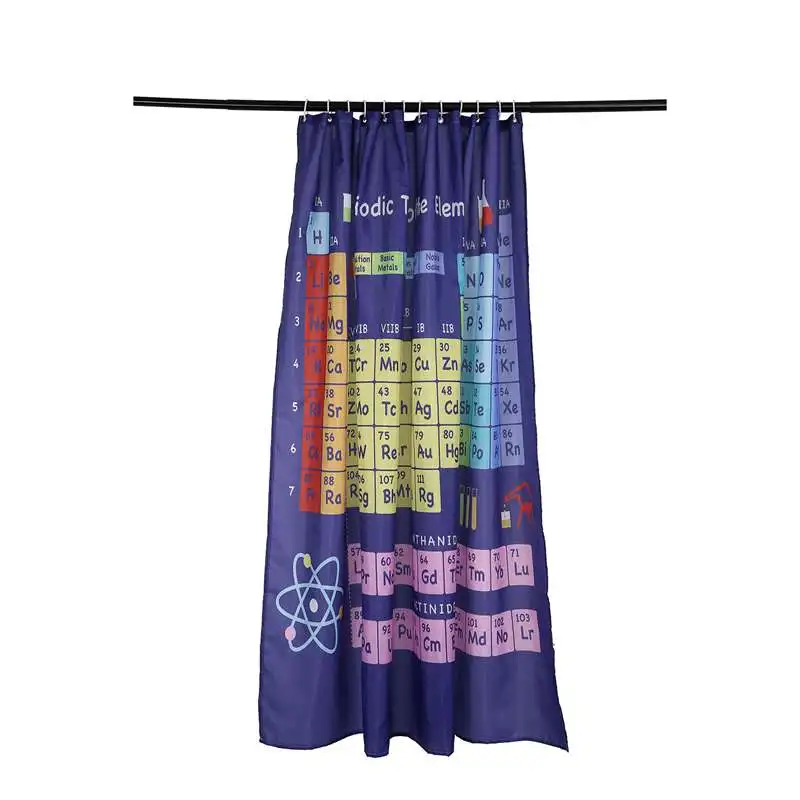 

Periodic Table Of The Elements Shower Curtain Mildewproof Polyester Washable Bathtub Decorative Shower Curtain 180cm x 180cm