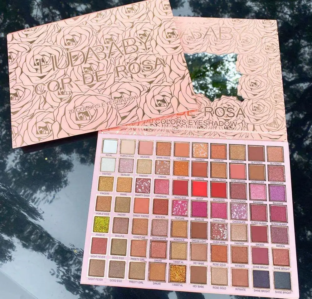 

Rose Shimmer Eye Shadow Palette Powder Makeup Palette70 Color Big Pigmented Matte Eyeshadow Waterproof Professional focallure