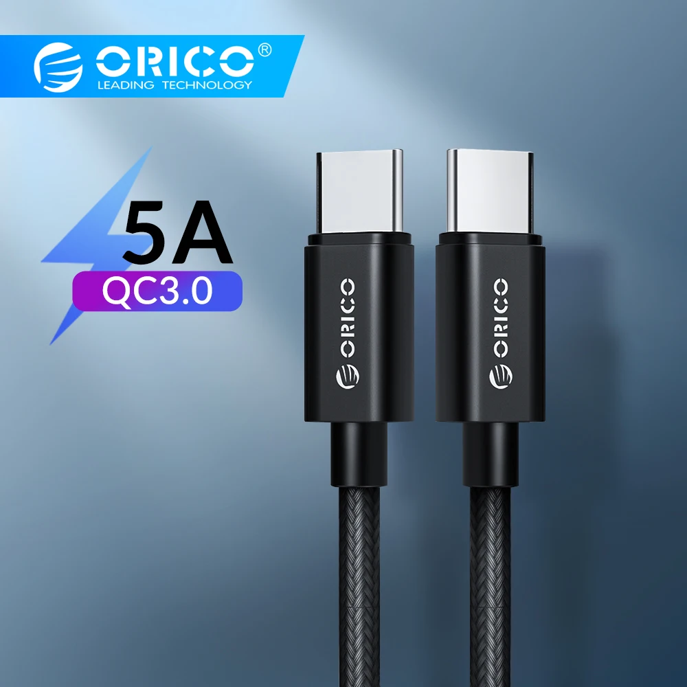 Orico кабель usb type C to type C QC3.0 5A для huawei mate 20 Redmi K20 Note7 Быстрая зарядка 3,0 кабель для быстрой зарядки для MacBook Pro
