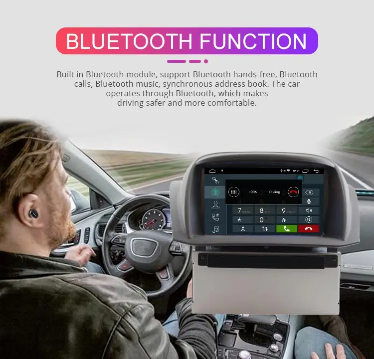 Top Besina Android 9.0 Car DVD Player For Ford Fiesta 2008-2017 2 Din Car Radio GPS Navigation WiFi Car Multimedia Player Stereo RDS 9