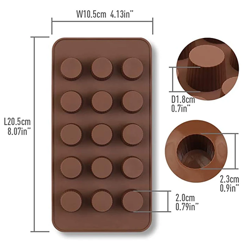 12-Cavity Peanut Butter Cup Mold - Non-Stick Silicone For Keto Fat Bombs & Chocolate Treats