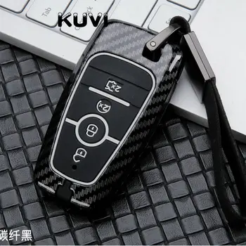 

Carbon fiber Alloy key case cover For Ford Fusion Mustang Explorer F-150 F-250 F-350 2017 2018 Remote Key Case Fob