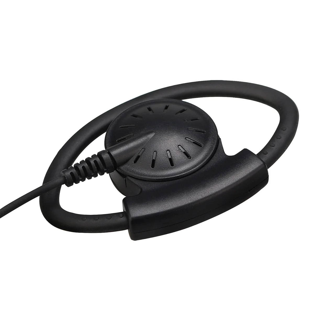 EEK012 Earpiece Adjustable D-shape Walkie Talkie 2Pin Ear Hook with PTT Mic for