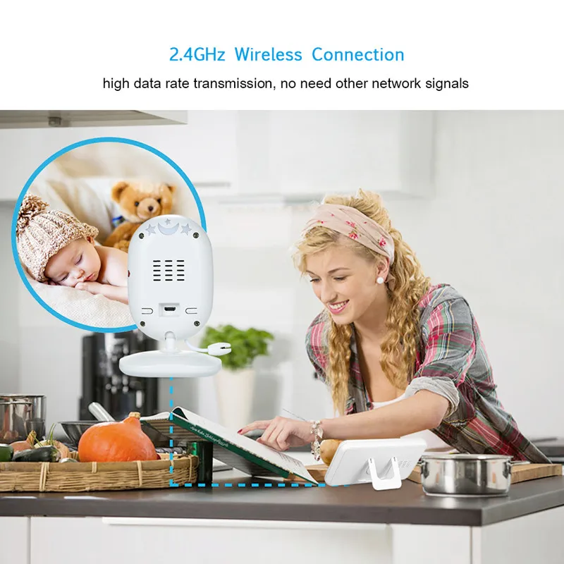 M-Care 4.3inch Wireless Video Baby Monitor 2 Way Talk Baby Monitor With Camera Support 4 Cameras VO