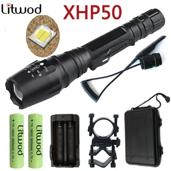 

Z25 Litwod hunting tactical Flashlight 8000lumens CREE XHP50 powerful Led Flashlight torch bicycle lanterna running time 30 hour