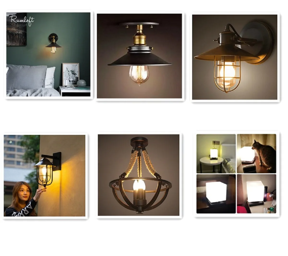 

Edison American-Style Loft Retro Nostalgic Industrial-Style Entrance Lights Hallway Small Pavilion Balcony Small Ceiling Lamp