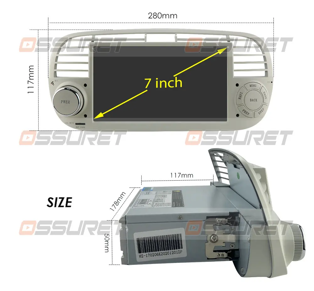 CarPlay autoradio Android10 Quad Core Car Dvd media Player FOR FIAT 500 Radio Multimedia Buit in DPS CAR GPS NAVIGATION wifi 4g