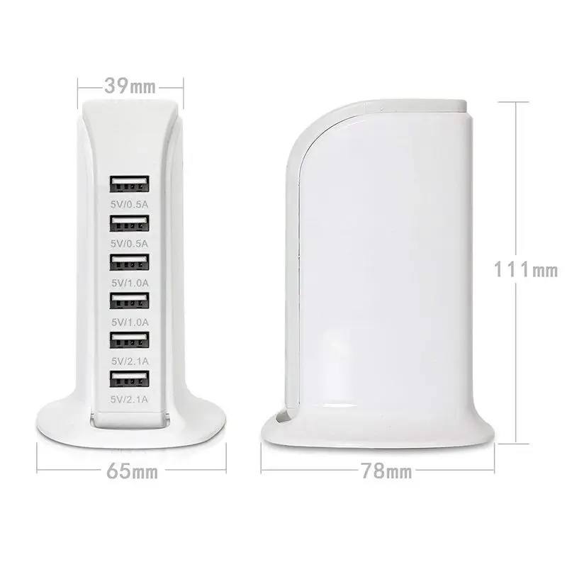 Полный Мульти USB Зарядное устройство, 30W 6-Порты и разъёмы зарядка через usb паяльная станция для iPhone X/XS/XR MAX/8/7 Plus/6 Plus/6 S Plus 5S iPad Pro Air Mini samsung г