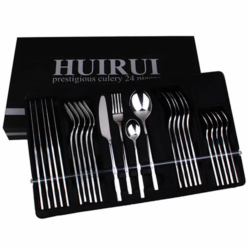 24 шт. набор столовых приборов Нержавеющая сталь столовые приборы ножей для