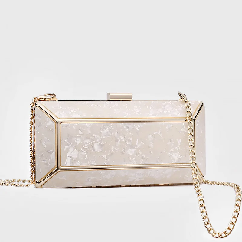 

Acrylic Marbling Banquet Formal Dress Clutch Women's Small Shoulder Evening Bag 2019 New Style