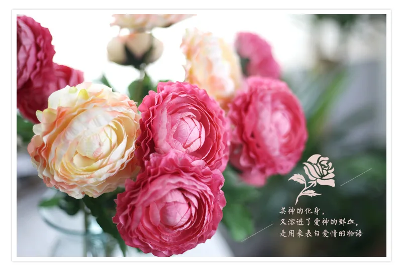 20pcs/lot Artificial Silk Fake Flowers Lulian Tea Rose Rose Camellia Lotus Family Wedding Party decortions supplies