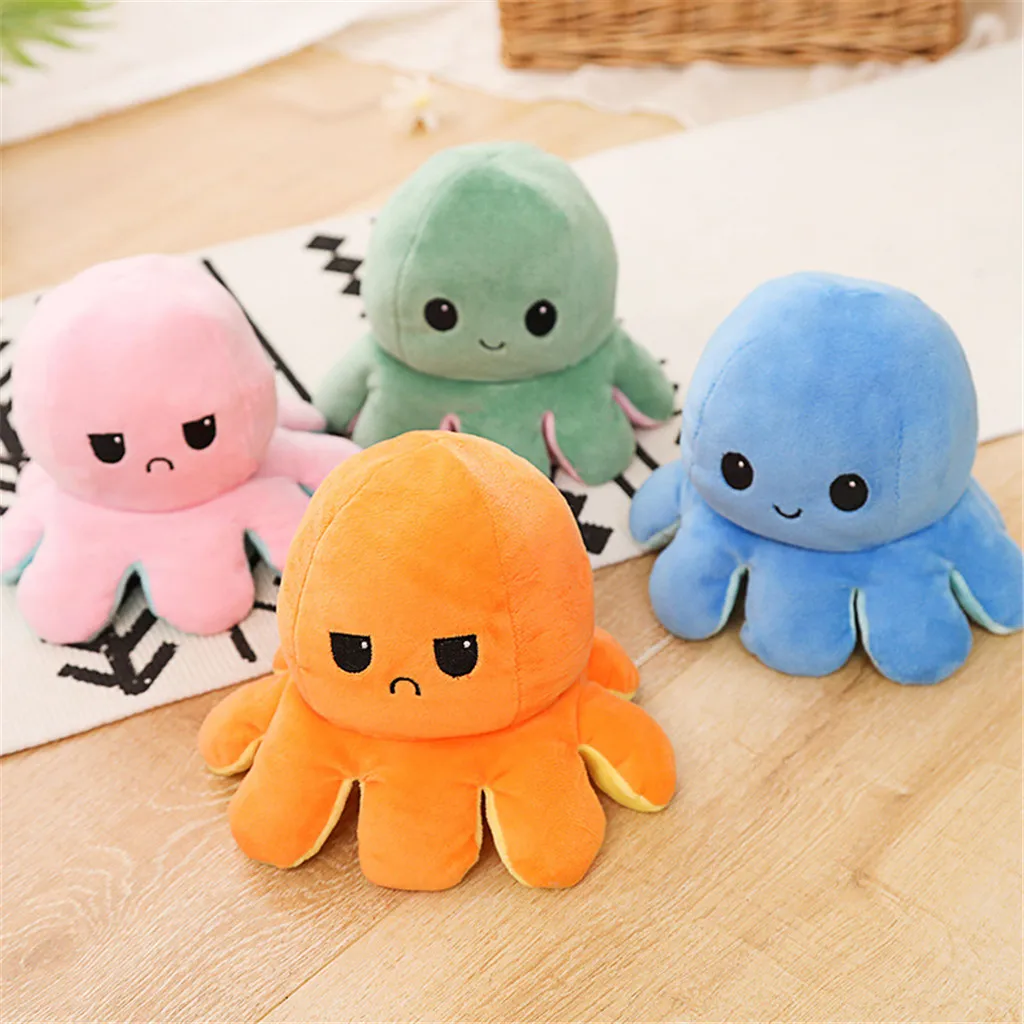 Muñeco de peluche Reversible con tapa de doble cara para niños, almohada de perro de juguete, cojín de regalo de cumpleaños, juguetes de decoración para el hogar