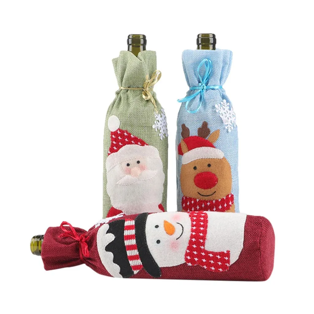 Merry Christmas Santa Wine чехол для бутылки рождественские праздничные вечерние украшения для стола рождественские украшения для подарков для дома navidad