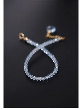 

DI-263 Sky Blue Topaz Bracelet Female gemstones Genuine 18K Gold Jewelry