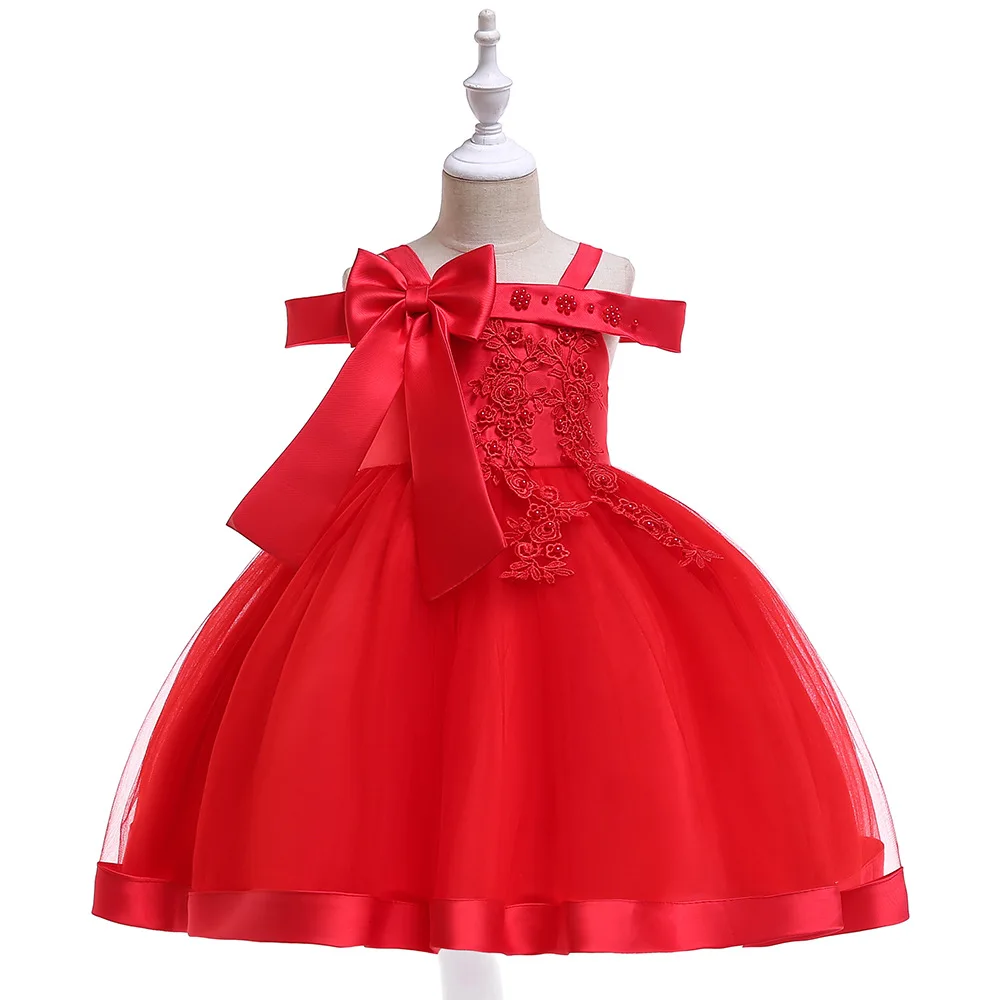 Платье принцессы Цветочное платье с вышивкой и бантом для девочек от 4 до 12 лет, летнее платье для дня рождения, бальное платье, одежда для девочек