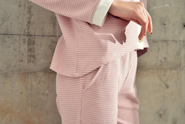 Feier Женская Полосатая Хлопковая пижама с v-образным вырезом из 2 предметов с длинными рукавами осенний элегантный свитер для отдыха Пижама Mujer