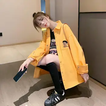 

Small hoodie women's loose hooded spring dress 2020 new Korean casual large size medium and long bag hips thin shirt