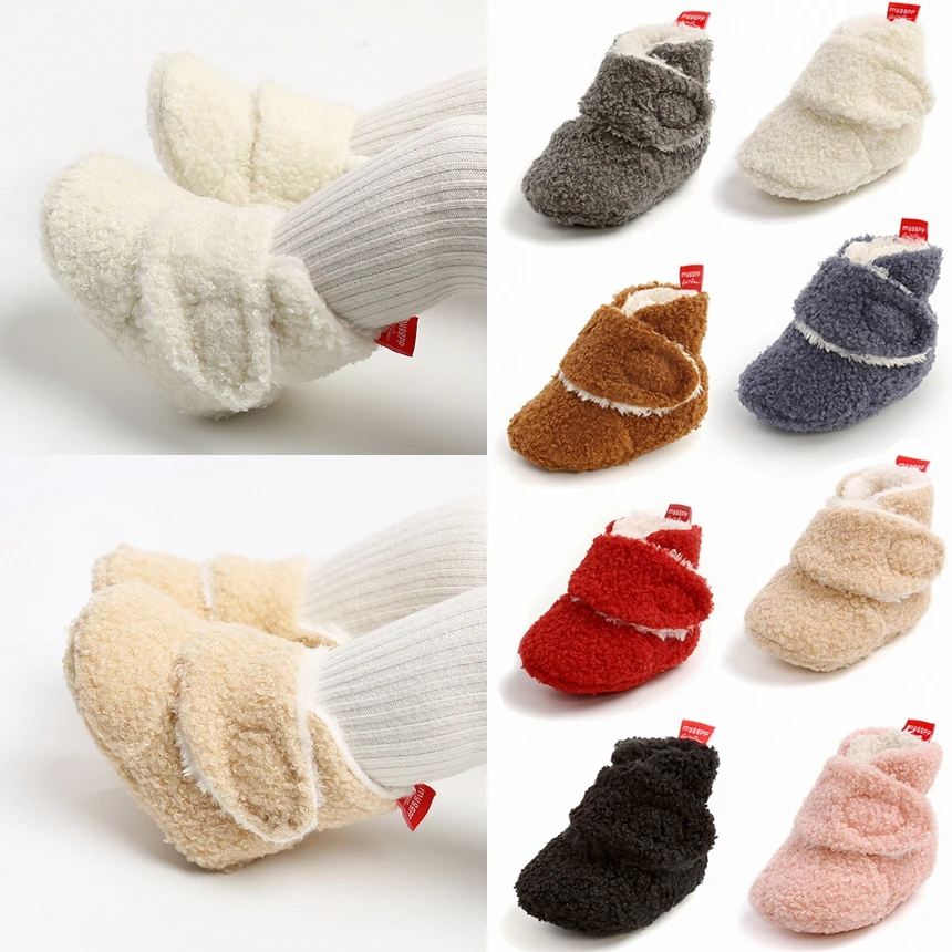 Baby Infant Slippers Solid Color Toddler Baby Boy Girl Crib Shoes Cute Anti-slip Prewalker First Walkers