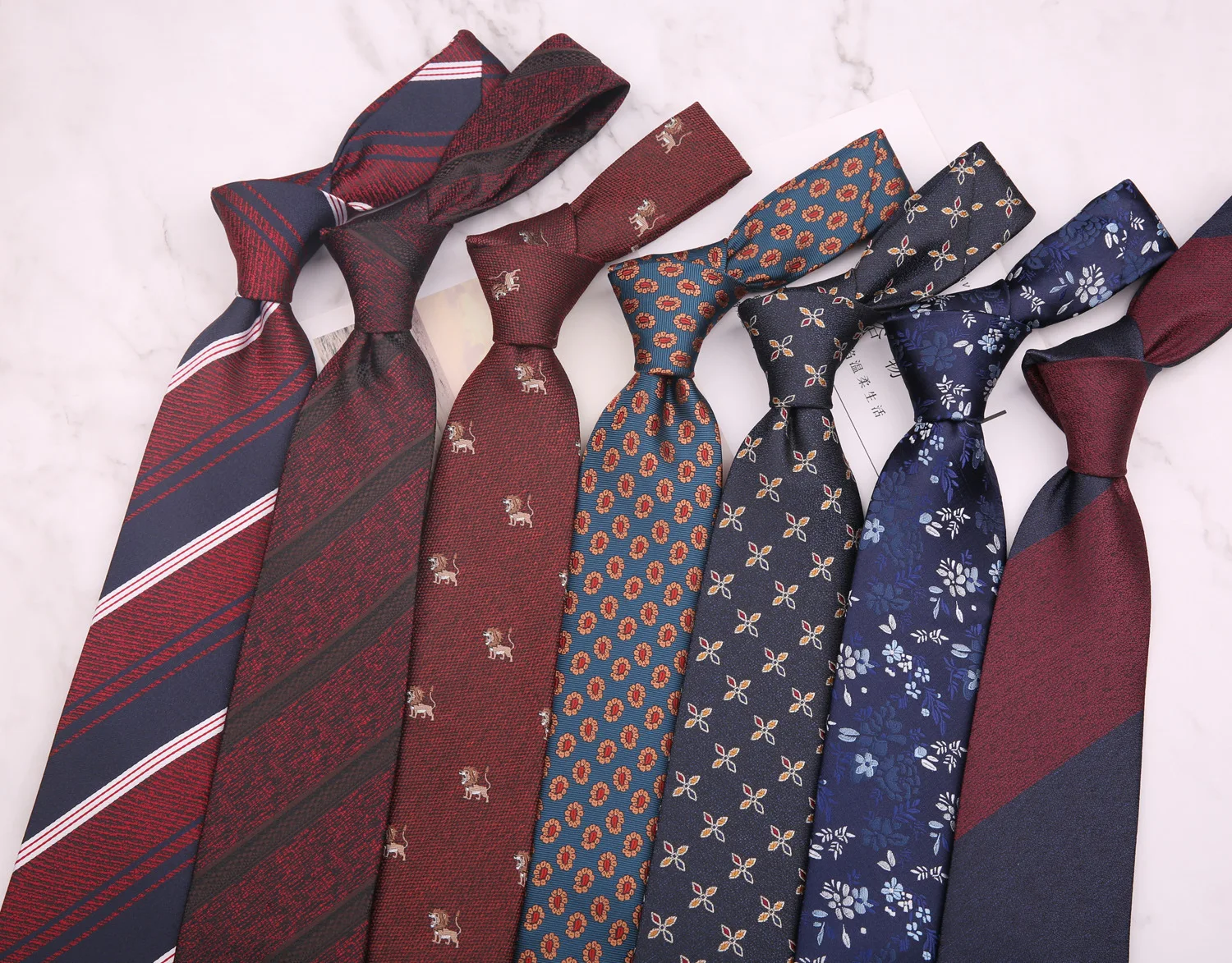 Herren Qualitäts-Krawatte handgefertigt braun blau handmade tie PD-8435 