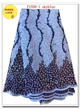 

High Quality Nigerian Lace Fabrics 2019 African French Net Lace Fabric Embroidered Tulle Mesh Lace Fabrics