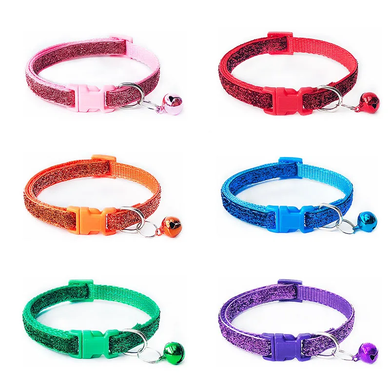 Bling Bling Cat Collar with Bells Adjustable Breakaway Nylon Cat Collar