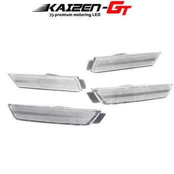 

4PCS Smoked /Clear Lens Car Front & Rear Bumper Side Marker Light Covers Housings For 2010-2015 Chevrolet Camaro, No Bulb/Socket