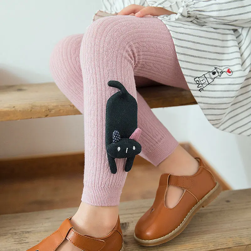 Милые детские обтягивающие штаны с рисунком для маленьких девочек Теплые Стрейчевые леггинсы для малышей, брюки От 1 до 8 лет