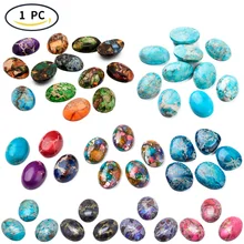 

1 PC Regalite/Imperial Jasper/Sea Sediment Jasper Cabochons with Silver Line Flat Oval 24.5~30x18~22x6~9mm