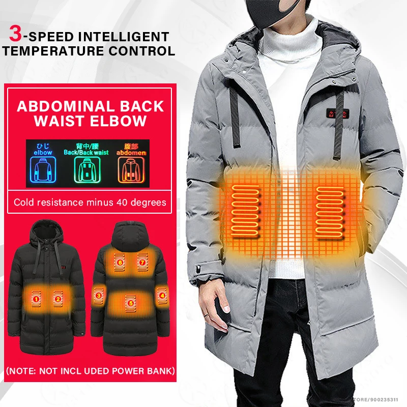 7 Areas Heated Jacket Motorcycle Usb Power Bank Cotton Clothes Coat Men