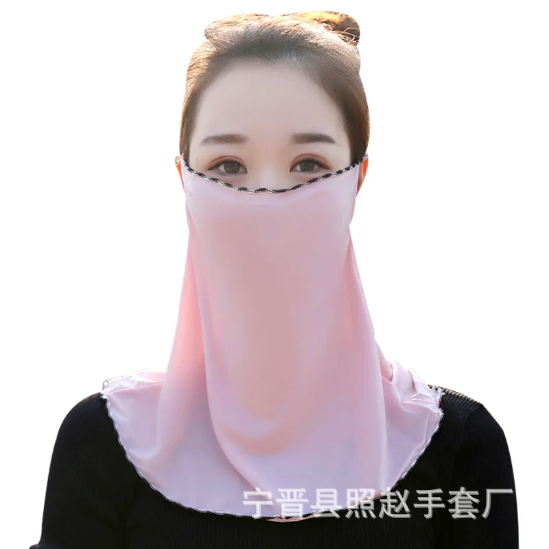 

Summer Women's Large Scarf Gauze Sunshade Dust-Proof Ice Silk Mask Outdoor Riding