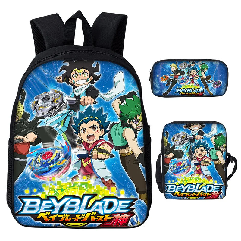 Beyblade Burst Anime Backpack Kids School Shoulder Bag Lunch Box Pencil Case Lot 