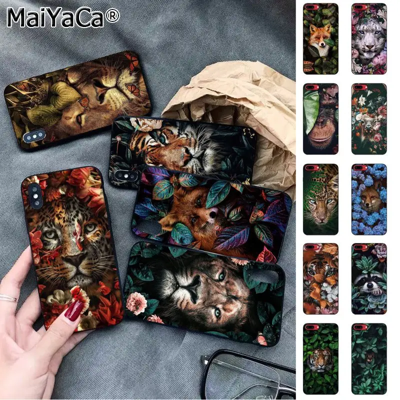 Чехол MaiYaCa для iphone 11 pro/XS MAX/8/7/6/6S Plus/X/5S/SE 2020/XR с изображением животных тигра Льва